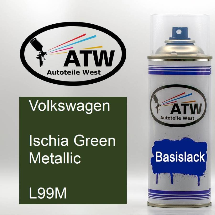 Volkswagen, Ischia Green Metallic, L99M: 400ml Sprühdose, von ATW Autoteile West.